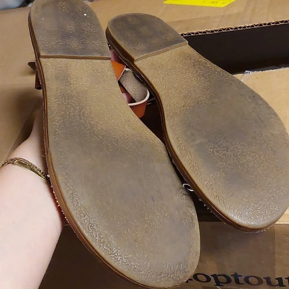 Strappy Brown Leather Sandals 9.5